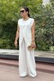 Vest and Pants Set with Button Detail on the Shoulder Cr4006 - 5