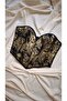 Black Jacquard Patterned Women's Corset - 2