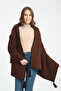 Stylish Plain Stitched Tassel Knitwear Shoulder Shawl, Stylish and Comfortable Poncho Model, Women's Shoulder Shawl