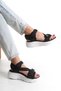 Women's Black Wedge Heel Orthopedic Comfortable Sole Velcro Adjustable Daily Stylish Sports Sandals - 4