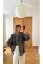 Women's Anthracite Gathered Shirt with Sleeve Detail