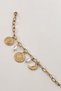 316L Steel Gold Color Women's Bracelet with Sun, Moon and Coin Figures and Pearl Detail - 4