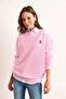 Women's Pink Teddy Bear Embroidered Stitching Detailed Thick Sweatshirt Swt-19000731 - 4