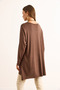 Women's Brown Slit Draped Long Knitted Viscose Blouse Blz-19003089 - 7
