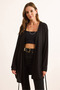 Women's Black Belted Slim Seasonal Cardigan Hrk-19000372 - 2