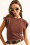 Women's Brown Bat Soft Textured Flexible Blouse Blz-19002877 - 6