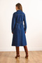 Women's Navy Blue Buttoned Pocketed Long Sleeve Denim Dress ELB-19002535 - 2