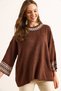 Women's Brown Cuffed Sleeve Detailed Three-Quarter Sleeve Knitwear Sweater Kzk-19000975 - 4