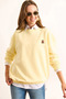 Women's Yellow Teddy Bear Embroidered Stitching Detailed Thick Sweatshirt Swt-19000731 - 3