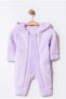 Winter Sweet Double Zipper Hooded Plush Baby Jumpsuit
