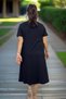 Fullly Flexible Lycra Cotton Fabric Short Sleeve V-Neck Cotton Viscose Plus Size Dress with Bead Detail - 5
