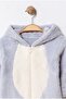 Winter Sweet Rabbit Ear Hooded Welsoft Zippered Baby Jumpsuit - 2
