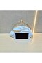 White Mini Clutch Bag with Crown Design, Pearl Accents & Removable Strap - 3
