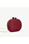 Luxurious Golden Oval Evening Clutch – Elegant Fabric Handbag with Detachable Strap for Weddings, - 6
