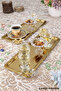 Stainless Gold Rectangular Multi-Purpose Presentation Tray with Double Butterfly Accessories, Set of 2 - 2