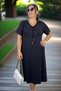 Fullly Flexible Lycra Cotton Fabric Short Sleeve V-Neck Cotton Viscose Plus Size Dress with Bead Detail