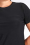 10693 Black Crew Neck Short Sleeve Stylish Fabric Knitted Bluz - 6