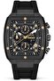 DT008 Chronograph Watch – Black Dial, Gold Screw-Detail Case, 40mm Silicone Strap, Multi-La