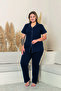 Women's 100% Cotton Piped High-Quality Shirt Collar Buttoned Short-Sleeve Plus Size Pajama Set - 6