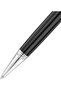 Stile Gents Pen with Medium Drill Point, Firm Grip, Blue Ink, Carbon Fiber & Silver Gre - 3