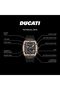 DT008 Chronograph Watch – Black Dial, Bold Rose Gold Accents, Screw-Detail Case, 40mm Silic - 7