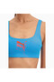 Womens Swim Scoop Neck Bikini Top - Blue - 4