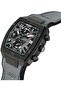 DT088 Chronograph Watch – Partial See-Through Dial, Black Screw-Detail Case, Green Accents, - 2