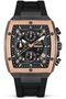 DT008 Chronograph Watch – Black Dial, Bold Rose Gold Accents, Screw-Detail Case, 40mm Silic - 2