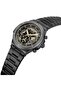 45.5mm Chronograph Men's Watch with Black Dial & Black Stainless Steel Bracele - 3