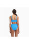 Womens Swim Scoop Neck Bikini Top - Blue - 2