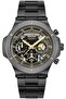 45.5mm Chronograph Men's Watch with Black Dial & Black Stainless Steel Bracele