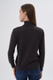 Women's 100% Melange Brown Organic Cotton Turtleneck Knitwear Sweater Knitted Blouse Trist-6103 - 5