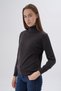Women's 100% Melange Brown Organic Cotton Turtleneck Knitwear Sweater Knitted Blouse Trist-6103 - 3