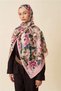 Fine Cotton Viscose Soft Shawl with Large Flower Pattern, Light and Stylish Shawl