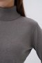 Women's Ash 100% Organic Cotton Turtleneck Knitwear Sweater Knitted Blouse Trist-6103 - 6