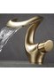 Luxury Gold Waterfall Sink Faucet Premium Single Lever Deck Mounted Tap Hotel Quality Design