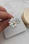 White Enamel Flower Gold Women's Earrings - 2