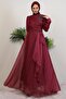 Eliza Hijab Evening Dress Fuchsia - 4