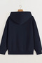 Unisex Navy Blue Zipper Hooded Sweatshirt - 5