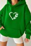 3 Yarn Combed Cotton Heart Unisex Hooded Sweatshirt