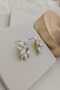 White Enamel Flower Gold Women's Earrings - 4