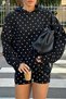 Black Polka Dot Hooded Women's Sweatshirt Sh279 - 7