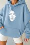 3-Ply Combed Cotton Silhouette Printed Unisex Hooded Sweatshirt
