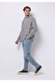 Boxy Fit Shirt Neck Checked Men's Gray Long Sleeve Shirt - 3