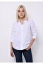 Regular Fit Shirt Neck Plain Women's White Long Sleeve Shirt