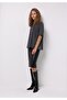 Midi Straight Zippered Women's Black Skirt