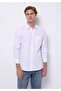 Slim Fit Shirt Neck Plain Men's White Long Sleeve Shirt