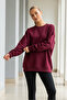 Women's Oversize Winter Loose Burgundy Sweatshirt - 6