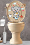 Toilet Seat Sticker Cute Elephant Hearts and Clouds Themed Bathroom Toilet Sticker - 3