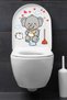 Toilet Seat Sticker Cute Elephant Hearts and Clouds Themed Bathroom Toilet Sticker - 5